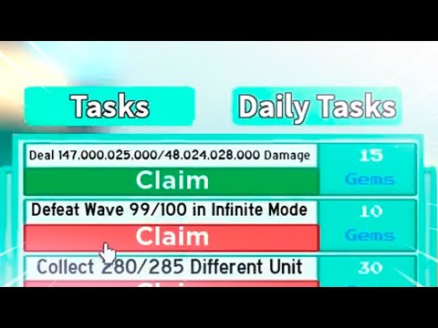 Collecting New Damage Task Limit - All Star Tower Defense 