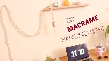 HOW TO MAKE A DIY MACRAME HANGING LIGHT, BOHO OFFICE & ROOM DECOR || KATIE BOOKSER