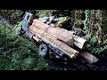 Extreme Dangerous Logging Wood Truck Driving Skill Up The hill! 4x4 Off Road Extreme