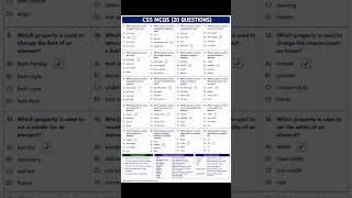 CSS MCQ's#css #css3 #javascriptdeveloper #javascript #html #python #php #sql #cpp #coding #code #js