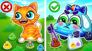 Little Kitten!Stop Poo Poo on the Grass😿💩My Pet Poo Poo Song 🚌🚑+ More Nursery Rhymes by Cars &amp; Play