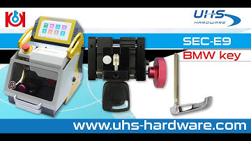 How To Cut BMW CAS4 / FEM HU100R Emergency Key w/ SEC-E9 Automatic Key Cutter