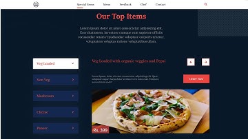 Carousel Menu items using HTML, CSS, bxSlider and jQuery (Pizza Website) | Part - 5