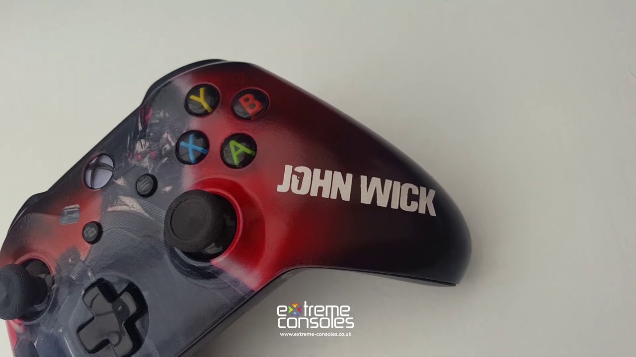 John Wick Promo Xbox One controller custom painted by Extreme Consoles
