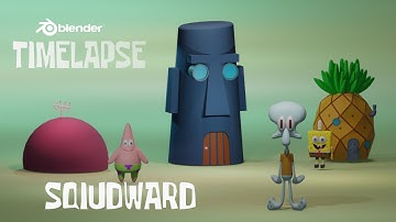 Squidward In Blender 2.9 - 3D Modeling Timelapse - Spongebob Squarepants