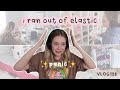 i ran out of elastic *panic mode activated* making and packaging shopify scrunchie orders VLOG138