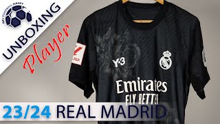 Real Madrid Fourth Y-3 Black Jersey 23/24 Bellingham (GrKits2) Player Version Unboxing Review