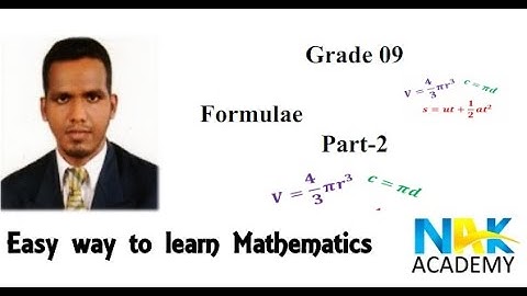 Formulae part 2 - Grade 9 SL national curriculum by Azwar Khan