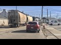 Cars Won't Wait For Train!  Street Running Train & Railroad Switching!  Ohio Trains In The Street!