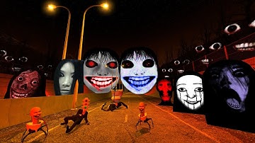 Ghost Horde On The Haunted Freeway, Horror Night Among Tornado | Nextbot Chase GMOD