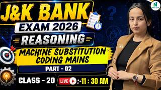 J&K BANK EXAM 2026 | Machine Substitution Coding Mains | CLASS 20 | By - Binny Mam