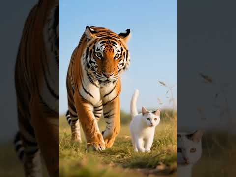 【威風的虎子貓咪】我家貓咪以為自己是老虎！學霸氣走路 😂🐯#貓咪 #老虎 #反差萌 #可愛動物 #寵物搞笑 #貓奴 #紀錄片風 #貓行為 #貓咪日常 #大貓小貓 #動物對比 #萌寵