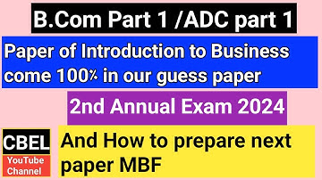 B.Com part 1 Introduction to Business paper 2nd annual  2024 Punjab University/ MBF