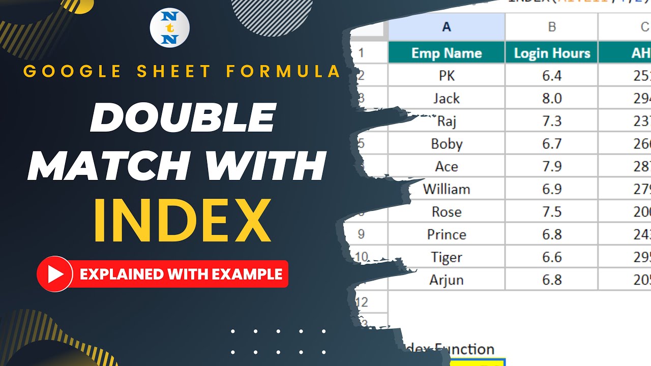 Google Sheet Magic: Double MATCH with INDEX Function - You Won't Believe!