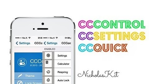 [Cydia Tweak] CCControls, CCQuick, CCSettings (Compatible with iOS 7)