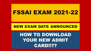 FSSAI NEW EXAM DATE ANNOUNCED || Nishant eAcademy