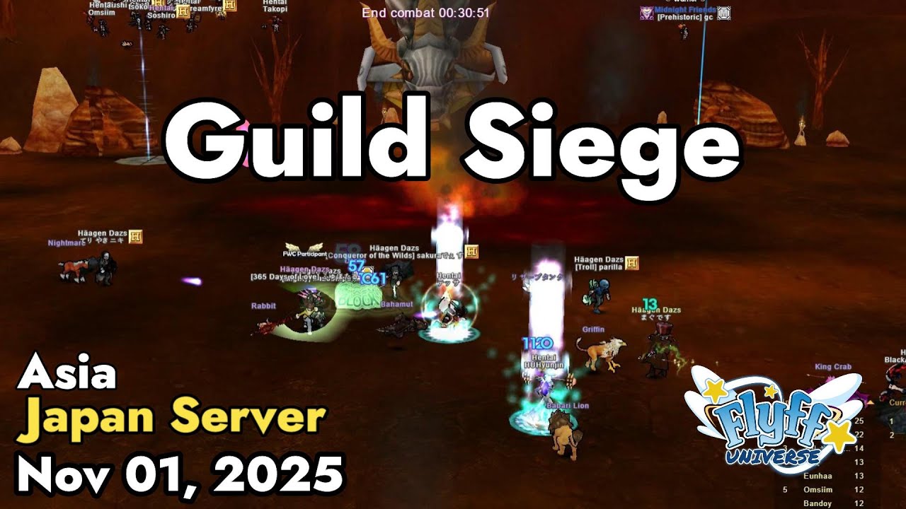 Guild Siege (Japan Server) November 01, 2025 | Flyff Universe