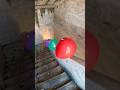 Challenge the staircase obstacle course and pop colorful balloons with your bare hands.#balloon