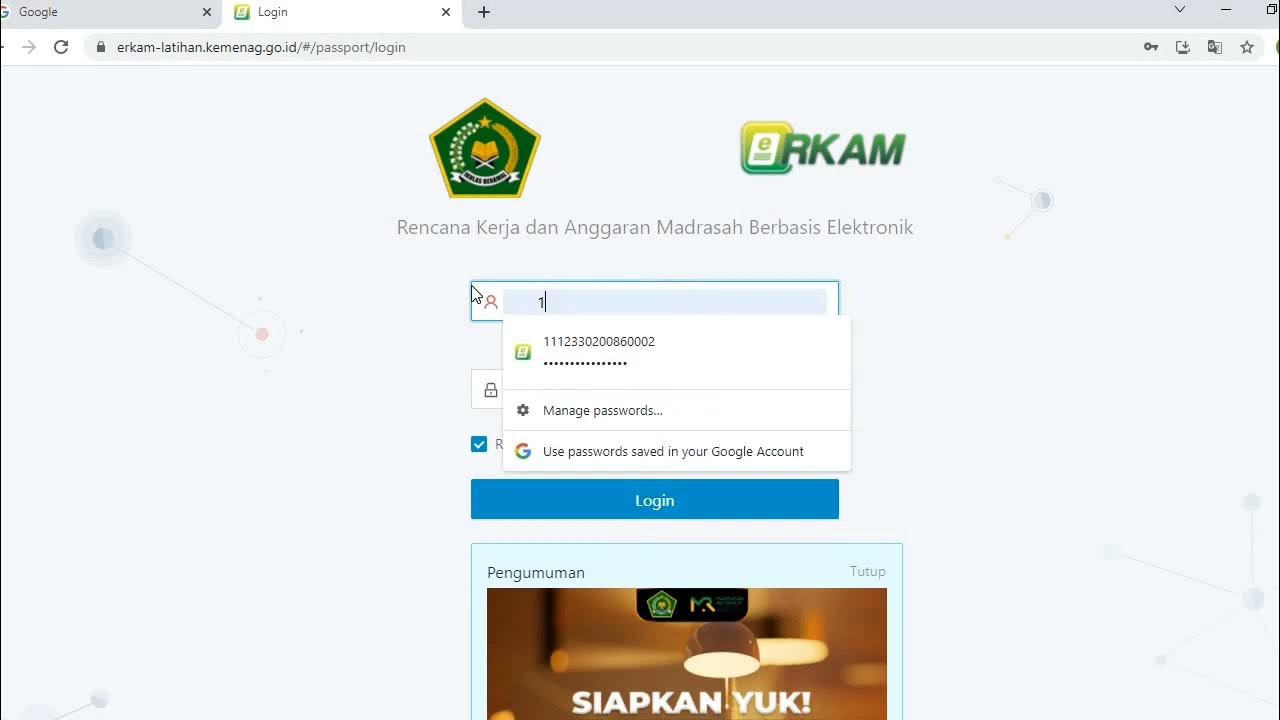 Tutorial Login eRKAM Latihan dan Menambahkan Akun Operator YouTube