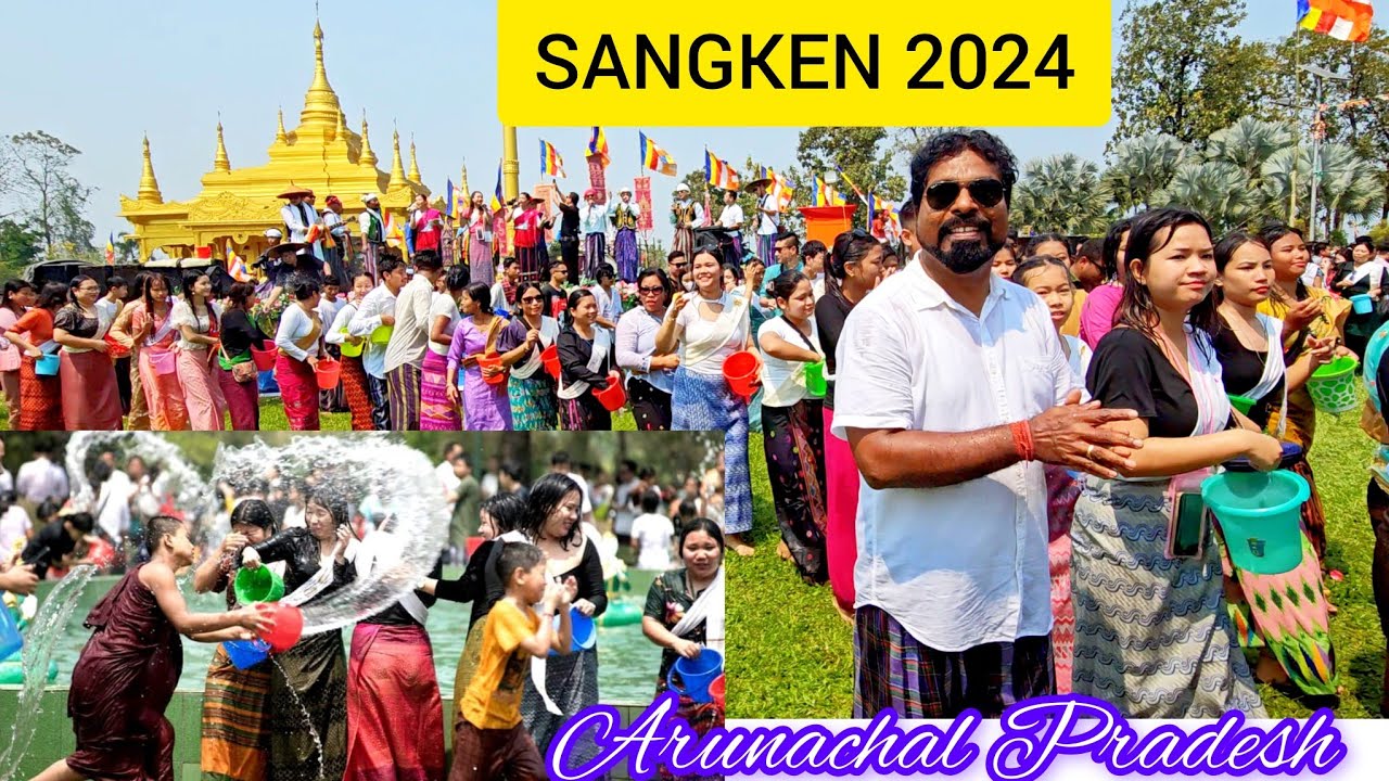 Celebration of Sangken Festival 2024   waterfestival  goldenpagoda  arunachalpradesh  watch  share