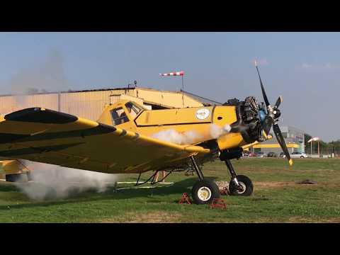 PZL Dromader M18B SP-ZWE  uruchomienie silnika, kołowanie i start; start engine, taxi and take-off