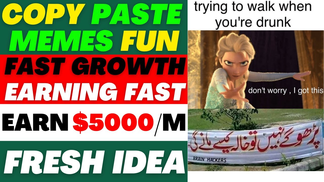Copy Paste Memes Fun | Earn Money Online | Copy Paste on Youtube And ...