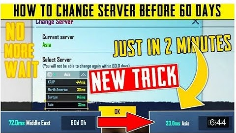 HOW TO CHANGE SERVER BEFORE 60 DAYS IN l PUBG MOBILE IN JUST 2 MINUTES l PUBG ME SERVER KAISE CHANGE