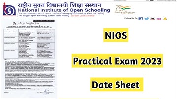 Nios Practical Exam Date Sheet | Task Is Helping (NIOS) #nios #taskishelping #viral