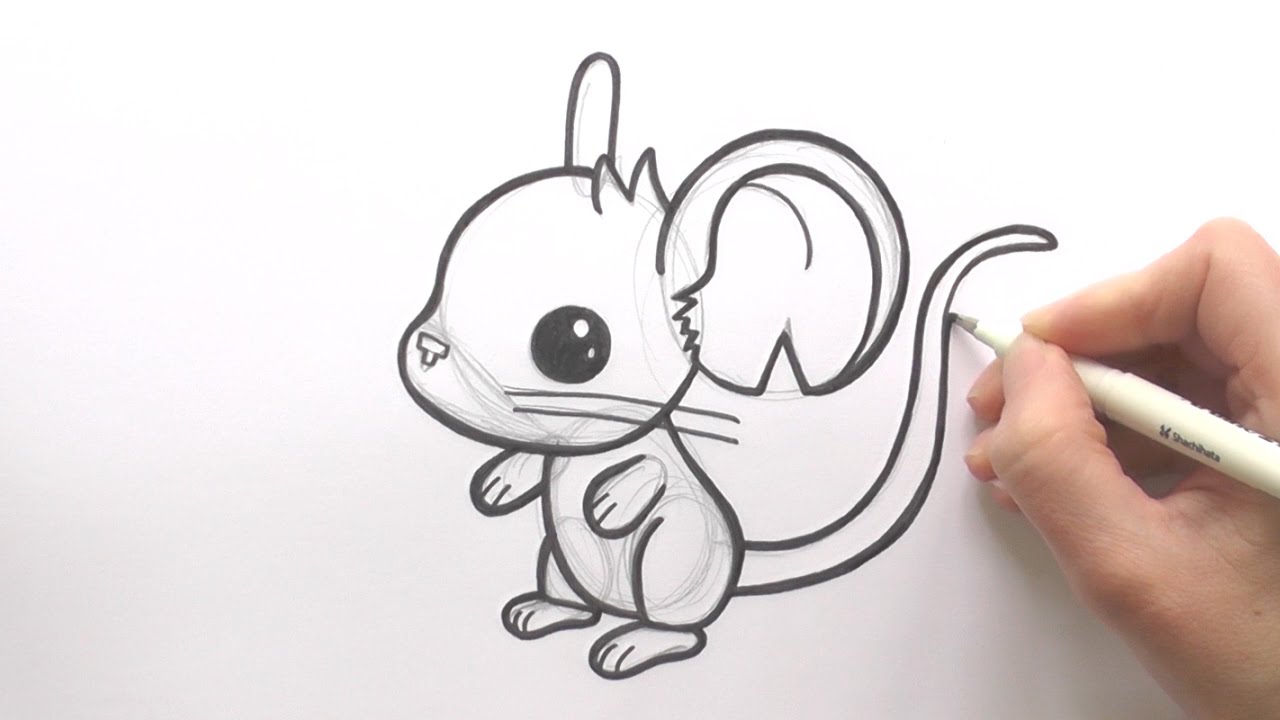 How to Draw a Cartoon Mouse  Learn Step By Step Drawing for Kids   Educational Videos by Mocomi  YouTube