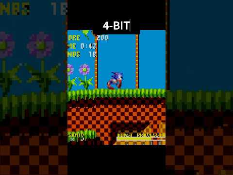 Sonic The Hedgehog 1-BIT vs 4-BIT vs 8-BIT vs 16-BIT vs HD #sonic #shorts #sega