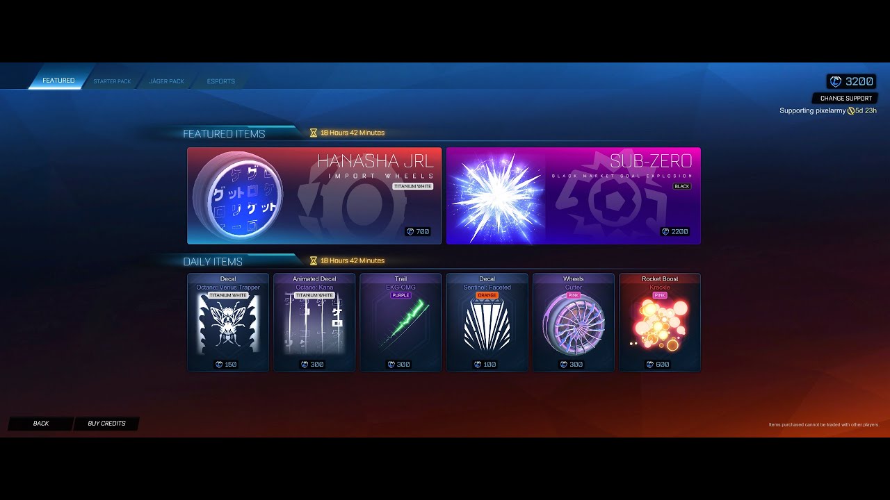 Rocket League Item Shop: 15th March 2021
