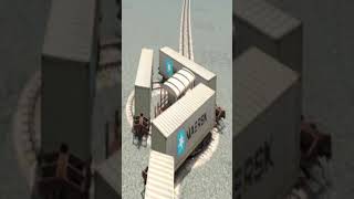 Extreme Train Passing On Curved Unique Bumpy Railroad 🔥😎 BeamNG.Drive – Train simulator #shorts