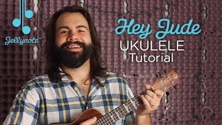 Video thumbnail of "Hey Jude by The Beatles - Easy Ukulele Chords Tutorial (Jellynote Lesson)"
