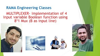 MULTIPLEXER- Implementation of 4 input variable Boolean function using 8*1 Mux (B as input line)