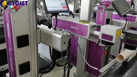 How to Achieve Ruler Marking by CYCJET High-speed Fly Laser Marking Machine Two Lines on PVC Pipe