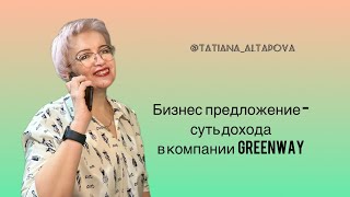 Бизнес предложение - суть дохода в компании Greenway