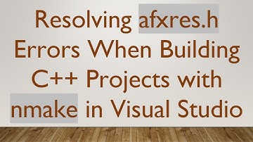 Resolving afxres.h Errors When Building C++ Projects with nmake in Visual Studio