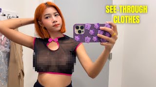 See-Through Try On Haul Transparent Lingerie And Clothes Try-On Haul At The Mall