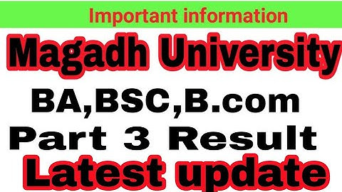 Magadh University Part 3 Latest update//Target Railway//Magadh University BA/BSC Part 3 Result