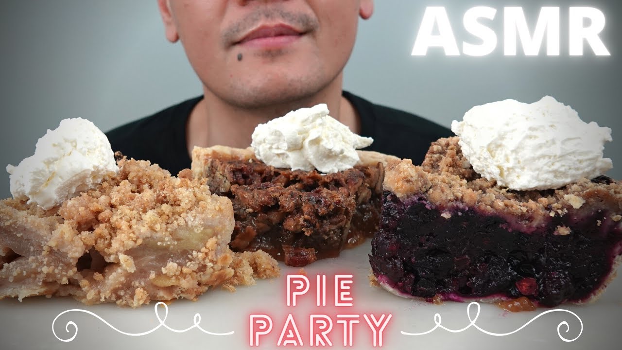 ASMR | Eating Apple Crumb + Pecan + Blueberry Pie | The Hangry Mole
