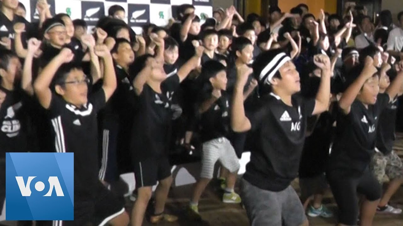 Japanese Young Rugby Fans Perform Haka to Greet New Zealand Rugby Team