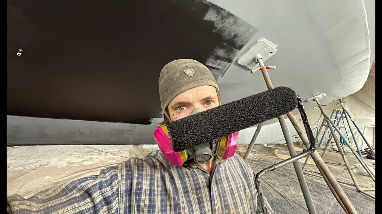 ⁣Sailboat restoration - BOTTOM PAINT! Finally the dream is coming true tonight.