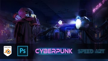 Creating CYBERPUNK CHARACTER Concept Art in Blender and Photoshop