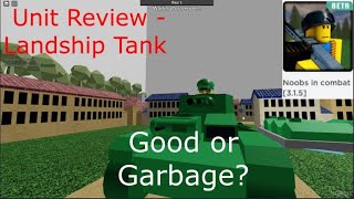 Unit Review - Battle Tank (Noobs in Combat) Roblox 