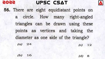 There Are Eight Equidistant Points On A Circle. How Many Right-angled Triangles Can Be Drawn