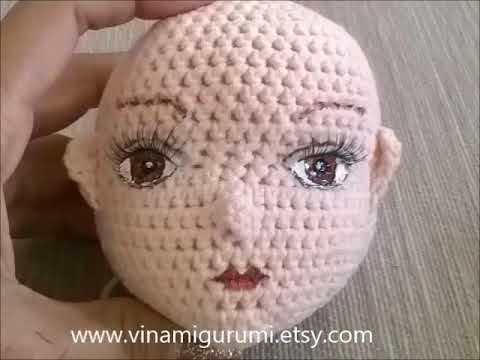 How to draw the eyes for doll amigurumi 