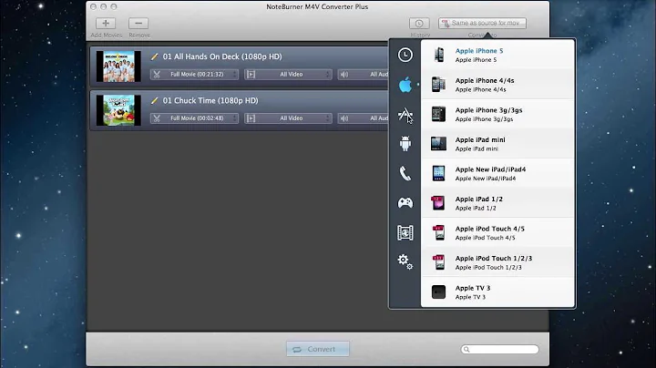 M4V Converter Plus for Mac: Convert iTunes DRM M4V to unprotected MP4, MOV, AVI, MP3, M4A