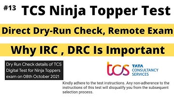 TCS Ninja Topper Exam DRC Check | Why IRC Drc is Important PART-13 TCS Ninja 2022