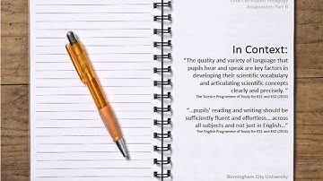 BCU S15133939 EDU7174 CCP Part B - Science and English