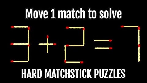 Hard Matchstick Puzzles - Move 1 matchstick to solve the equation #1